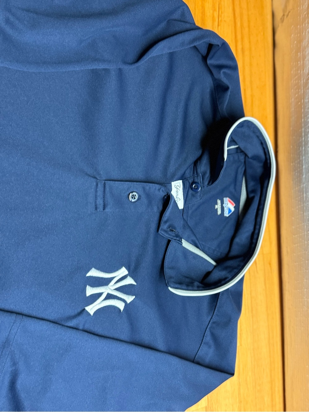 Majestic Navy Polo with White Trim and Team Emblem